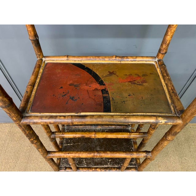 Brown Victorian Bamboo Canterbury Whatnot, 1885 For Sale - Image 8 of 14