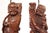 Asian Vintage Pair Of Carved Hard Wood Chinese Figural Table Lamps With Brass Hardware For Sale - Image 3 of 12