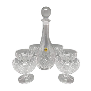 Mid-Century Crystal Decanter Set, 1960s, Set of 7