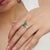 Modern Mid Century Style 2.54 Ct Oval Emerald & Marquise Diamond Ring in 925 Silver Size 7.5 For Sale - Image 10 of 14