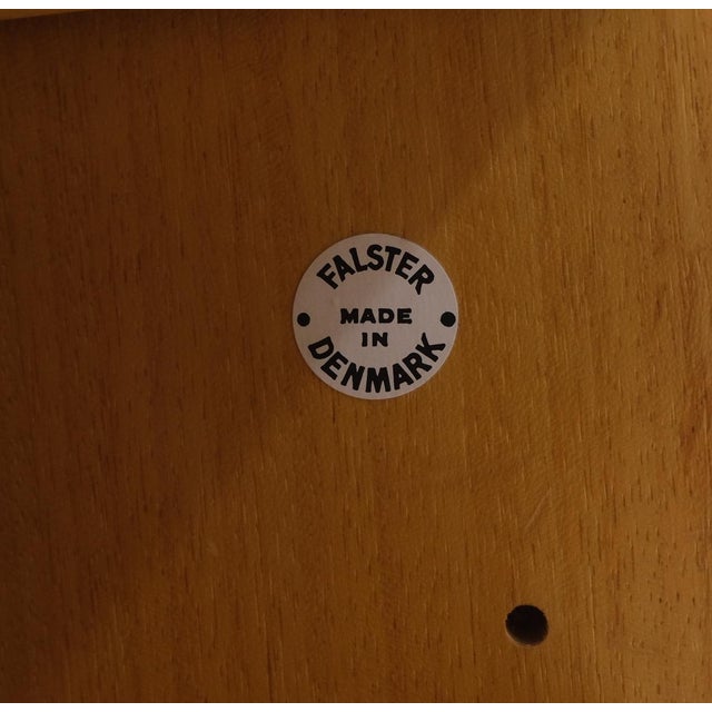 Danish Mid-Century Modern Teak Side End Table Night Stand Tambour Doors Falster For Sale - Image 6 of 12