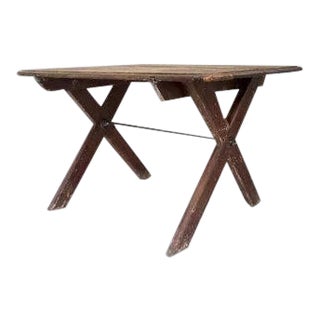 Country Rustic French x Based Table For Sale