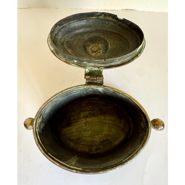 Early 20th Century Moroccan Embossed & Engraved Brass Tea Caddy For Sale - Image 11 of 13