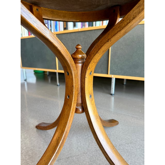 1970s Vintage CCFM Bentwood Martini Table Mid Century Modern Cane Rattan Side Stand Thonet Style For Sale - Image 5 of 14