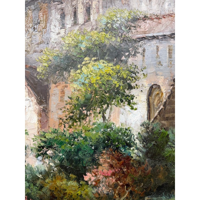 Mid 20th Century 20th Century C. Giliano Parisian River Cityscape Framed Oil Painting For Sale - Image 5 of 12