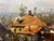 1970s Oil Painting Village by the River For Sale - Image 4 of 10