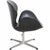 Arne Jacobsen Swan chair upholstered in black leather, and with an aluminium base. The chair is from 1964 and appears with...