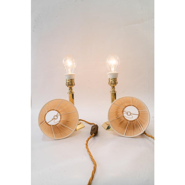 Small Art Deco Table Lamps with Fabric Shades, Vienna, Austria, 1920s, Set of 2 For Sale - Image 15 of 17
