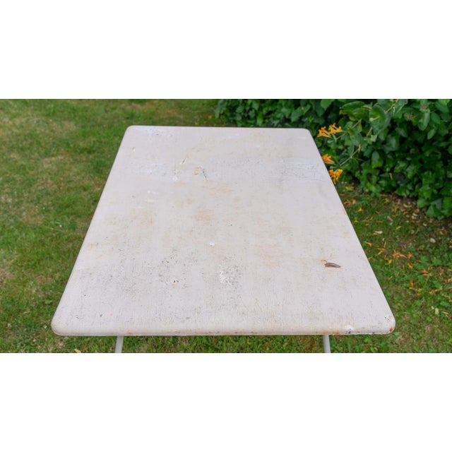 Metal Metal Garden Table with Newspaper Shelf, 1950s For Sale - Image 7 of 13