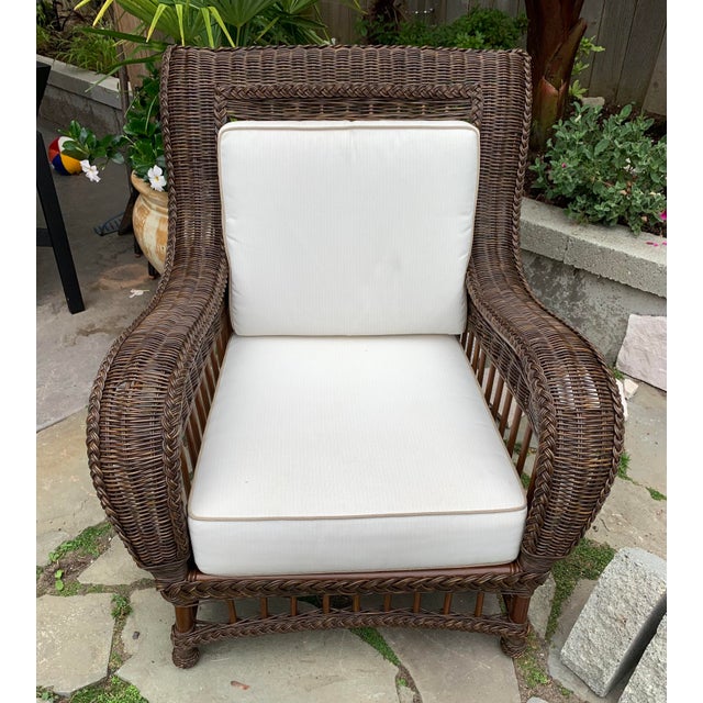 Ethan Allen Indoor/Outdoor Wicker Lounge Chair Chairish
