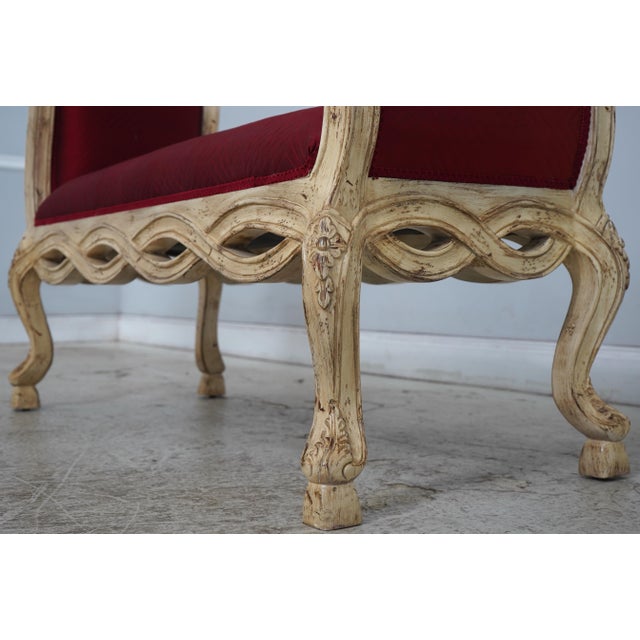Pama French Louis XV Style Upholstered Window Bench For Sale - Image 12 of 14