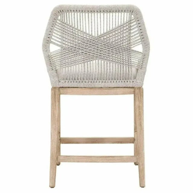 Loom Taupe White Rope Wood Counter Stool by Loomlan For Sale - Image 4 of 6