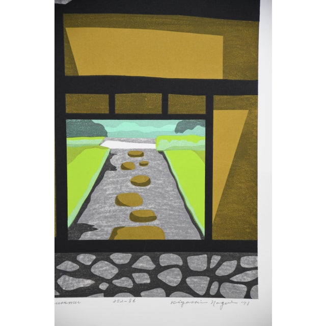 Kiyoshi Nagai, Early Summer, 1971, Woodblock Print For Sale - Image 4 of 12
