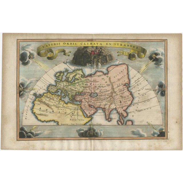 Veteris Orbis Climata – Ancient World Map after Strabo by Cellarius, 1731 This fascinating hand-colored antique map,...