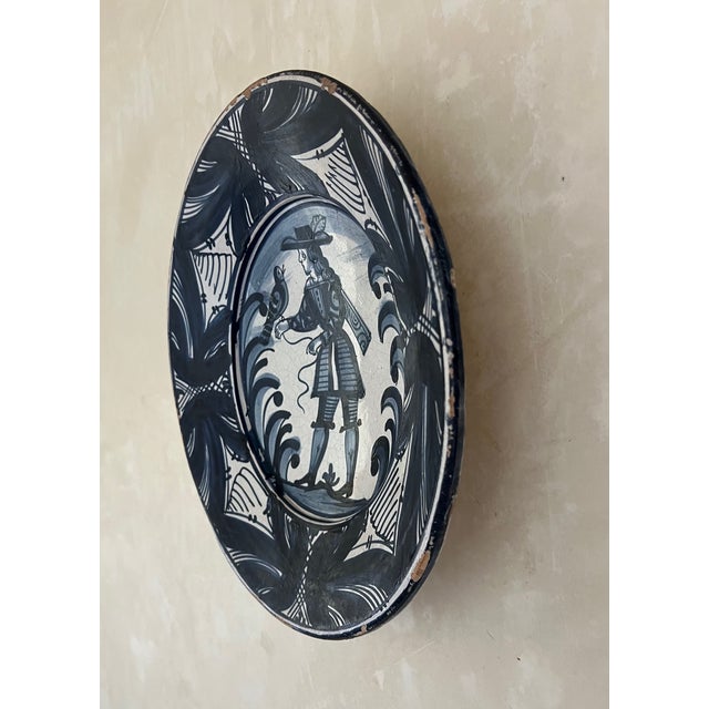 Ceramic Large Spanish Faience Plate, C 1900 For Sale - Image 7 of 14