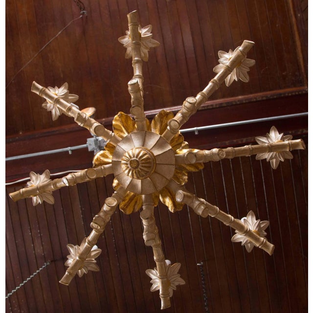 Wood Italian Carved Wood Pineapple Chandelier For Sale - Image 7 of 9