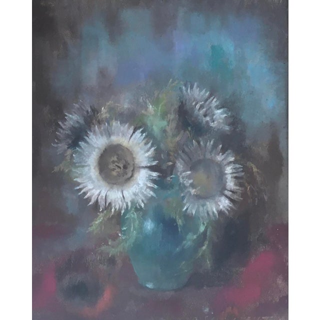 Judith Schmid L'Eplattenier, Chardons et vase vert, Pastel on Cardboard, Framed For Sale - Image 8 of 8