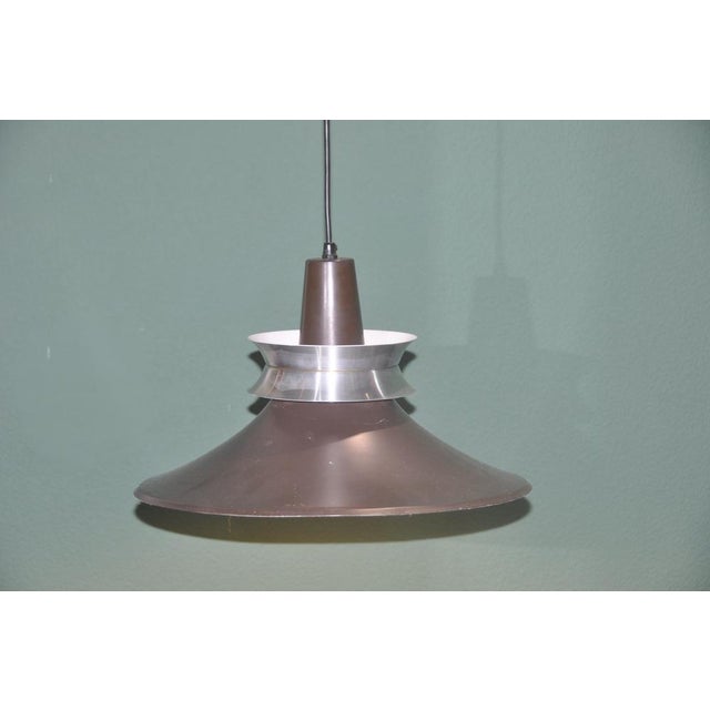 Danish Lamp in Brown and Silver Metal, 1970s For Sale - Image 4 of 17