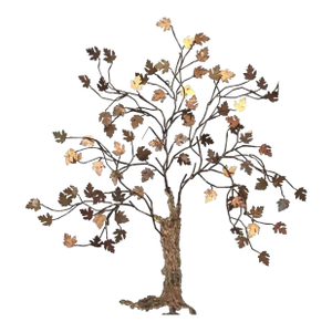 Large Vintage 70’s Metal Brass Tree Wall Accent Decor