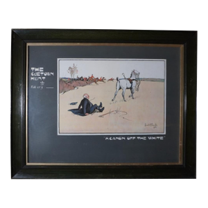 Lionel D. Edwards Fox-Hunting Sporting Print 1903 - The Cuetown Hunt - Full Cry - A Canon Off the White, Framed