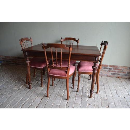 Antique Mahogany Dining Table & Chairs, Set of 5 For Sale - Image 6 of 10