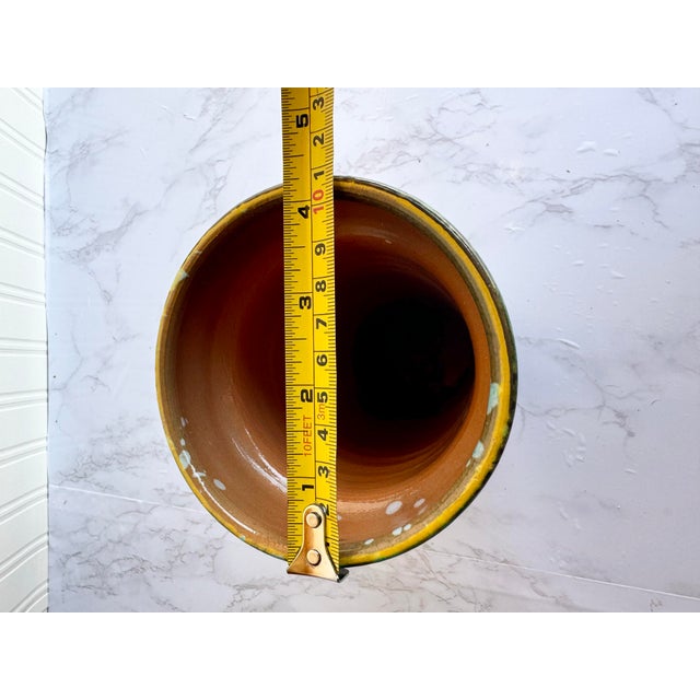 Ceramic Vintage Italian Drip Glaze Pottery Vase – Mid-Century Modern Ceramic For Sale - Image 7 of 7