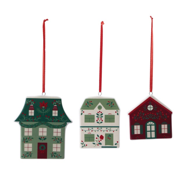 Create a cozy holiday village right on your tree with this Ceramic House Ornament Assortment. Featuring a charming mix of...