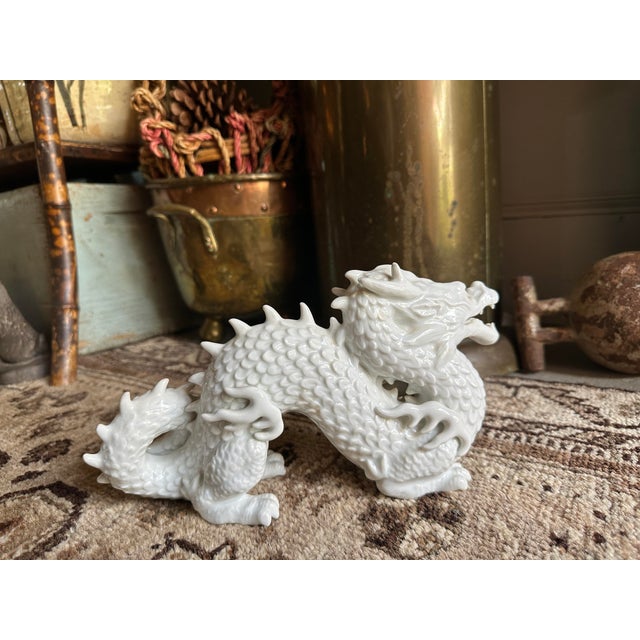 Vintage Fitz and Floyd Blanc De Chine Porcelain Dragon For Sale In Houston - Image 6 of 7
