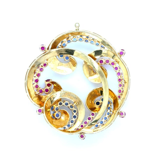 Cartier Mid 20th Century Cartier Retro Ruby and Sapphire Pendant For Sale - Image 4 of 6