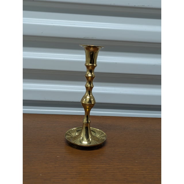 Vintage Brass Candlestick Holders - Set of 4 For Sale In Washington DC - Image 6 of 9
