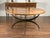 French Dining Table with Round Parquetry Top circa 1900 and New Custom Iron Base For Sale In Atlanta - Image 6 of 7