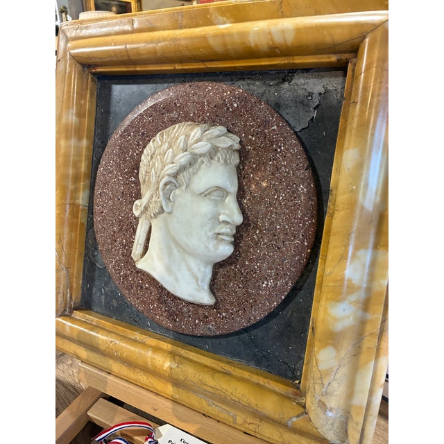 Pair of Italian Empire Marble Relief Sculptures of Adrian & Augustus For Sale In Phoenix - Image 6 of 6