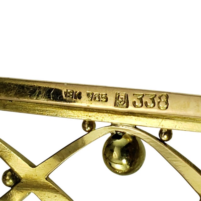 Mid 20th Century Mid 20th Century Georg Jensen 18 Karat Yellow Gold Brooch/Pin For Sale - Image 5 of 6