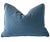 Mid-Century Modern Early 21st Century Custom Velvet Rectangle Air Force Blue Pillows - a Pair For Sale - Image 3 of 5