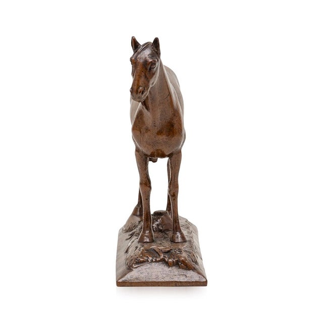 English Victorian Carved Walnut Horse, 1900s For Sale - Image 11 of 13