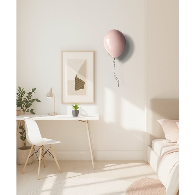 Contemporary Pink Ceramic Balloon Sculpture by ArtArsouf - Medium Size For Sale - Image 4 of 13