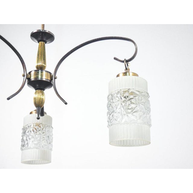 1940s Italian Design Chandelier in Glass and Brass, 1940s For Sale - Image 5 of 8