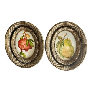 Original Watercolors Unsigned in Vintage Frames - A Pair For Sale