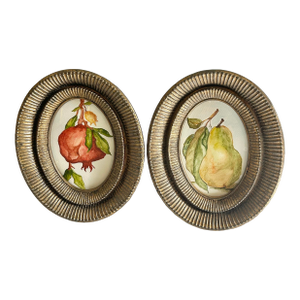 Original Watercolors Unsigned in Vintage Frames - A Pair