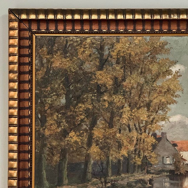 Sky Blue Framed Oil Painting on Canvas by Léon Dardenne (1865-1912) 'Lake View' For Sale - Image 8 of 16