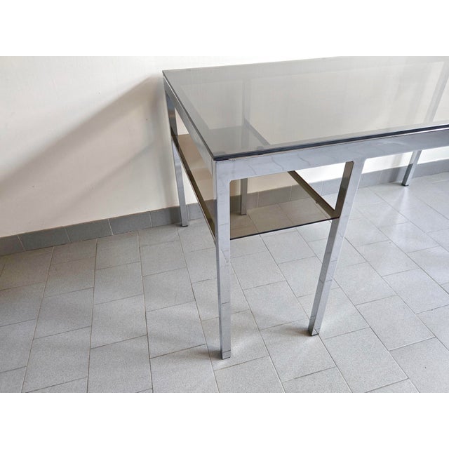 1970s Vintage Desk in Steel & Saint-Gobain Glass, 1970s For Sale - Image 5 of 17