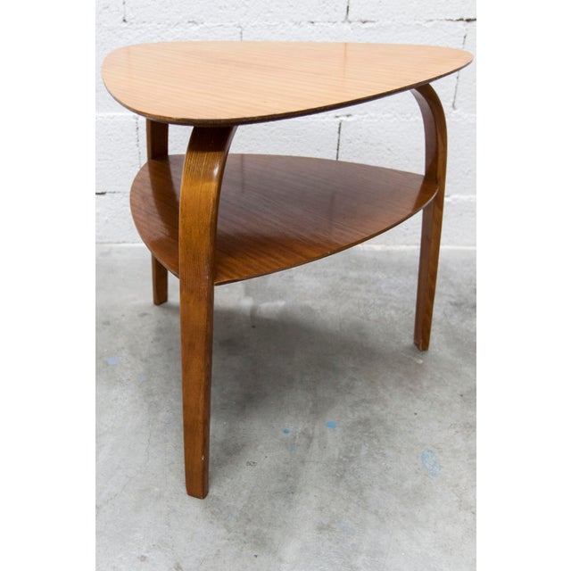 Bow Wood Tripod Pedestal Table by Steiner for Baumann, 1960 For Sale - Image 6 of 9