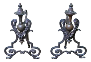 French Brass Andirons, Set of 2