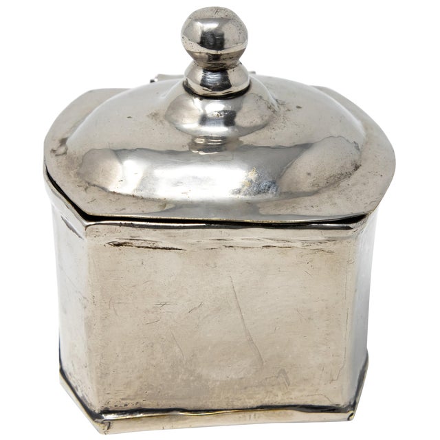 Vintage Sterling Silver Handcrafted Tea Caddy For Sale