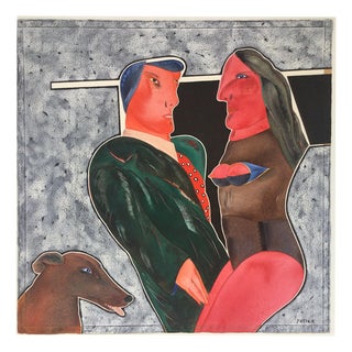 Michel Potier, Large effects, Gouache on Vellum For Sale