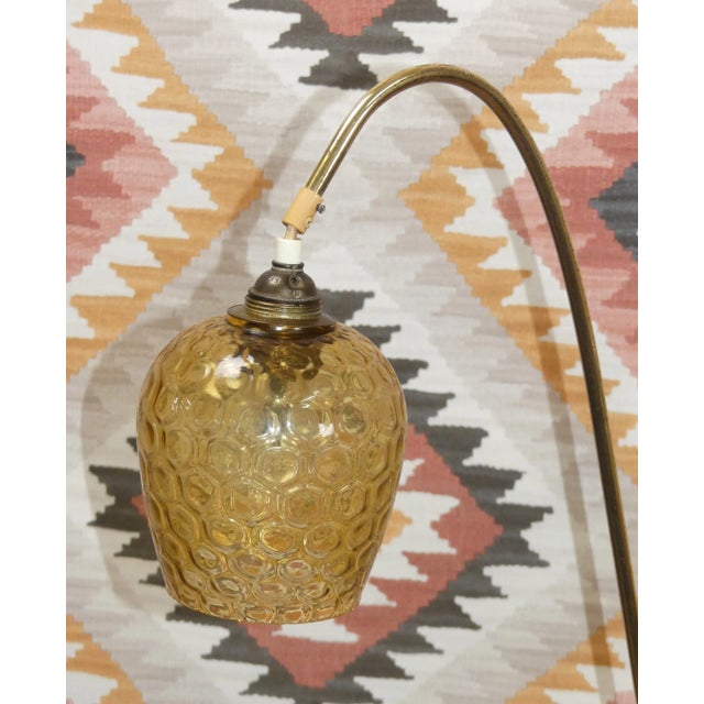 Gold Mid-Century Tripod Floor Lamp in Brass & Glass, 1950s For Sale - Image 8 of 13