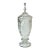 Mid-Century Boho Chic Hollywood Regency Yugoslavia Crystal Urn With Raised Flora Design. For Sale