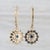 Modern Late 20th Century Pair of 0.96ctw Sapphire Diamond Flower Cluster Dangle Earrings 14k Gold Lever Backs For Sale - Image 3 of 5
