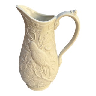 Vintage Portmeirion Parian Ware "Nightingale" Large Pitcher (England, C. 1980s) For Sale
