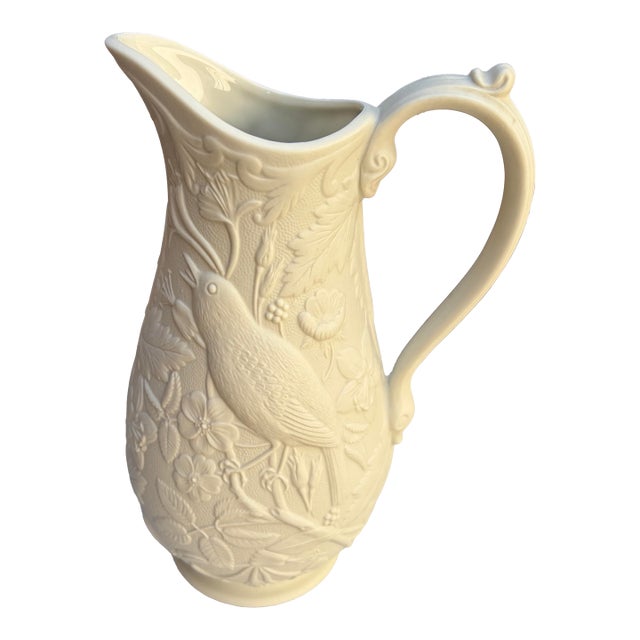 Vintage Portmeirion Parian Ware "Nightingale" Large Pitcher (England, C. 1980s) For Sale